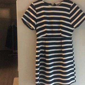 black and white striped dress